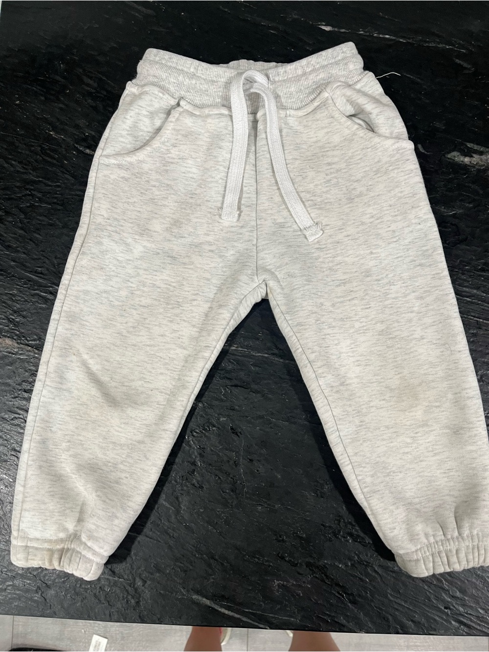 Little Bipsy toddler Light Gray Cozy Jogger Sweatpants with Drawstring
